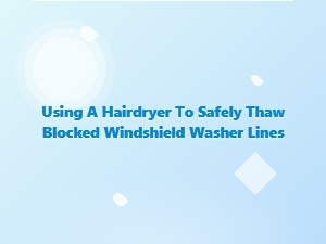 A Guide to Thawing Washer Lines with a Hairdryer